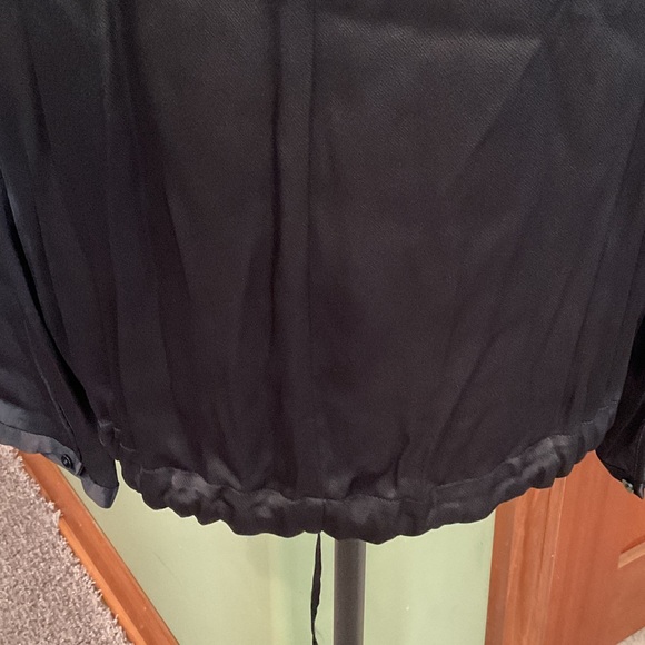 Zara Black Satin Blouse Drawstring Bottom, Size S - Picture 5 of 6